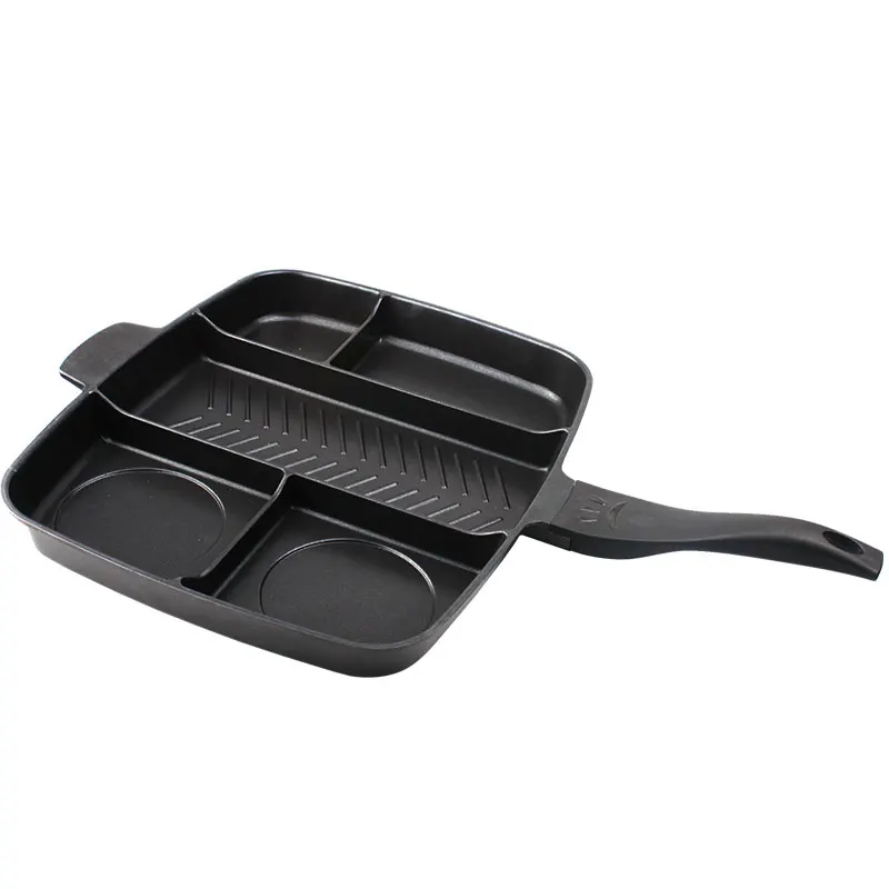 

New Non-Stick Koekenpan 5 in 1 Koekenpan Verdeeld Grill Pan Voor Alle-In- Een Gekookte Ontbijt Pot Bak Oven Maaltijd Koekenpan