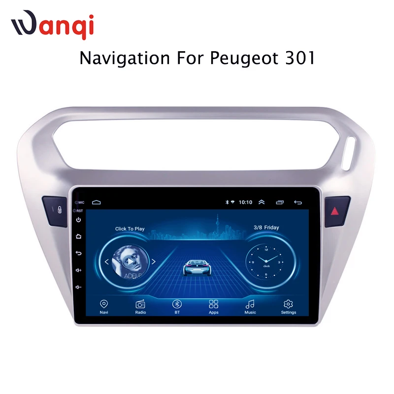 Автомобильный плеер wanqi 9 дюймов Android 8 1 для peugeot 301 citroen elysee 2014 2015 2016 2017 2018 gps видео