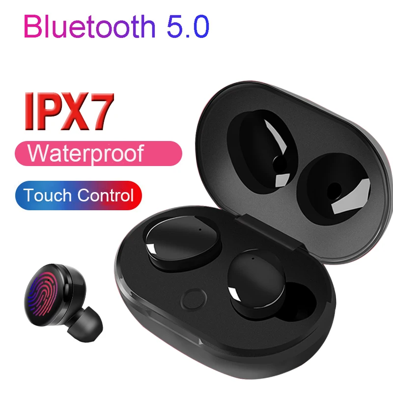 

TWS Wireless Earphone Voice Control Bluetooth 5.0 Noise Reduction Tap Control With Microphone IPX7 Waterproof Sports Headphones