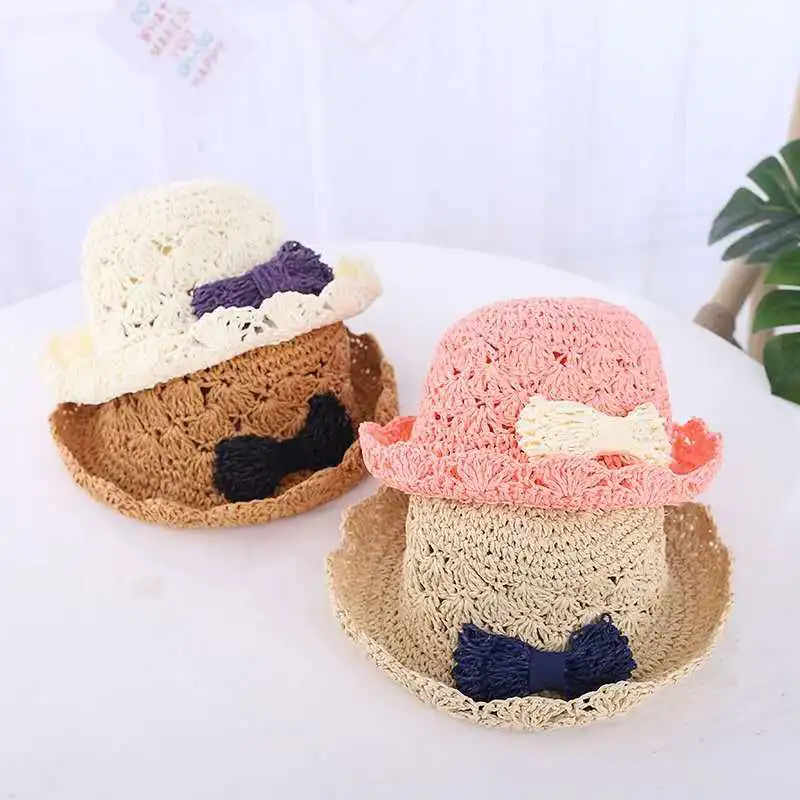 

2-5-Year-Old Spring Summer New Style Korean-style Children Topee Girls Outing Sun-resistant Korean-style Sun Hat Baby Straw Hat