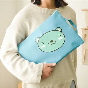 

File Folder Stationery Organizer School Supplies Canvas Cute Animals A4/A5 Oxford File Bag PVC Document Bag Stationery