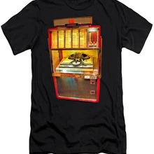 Camiseta impresa para hombre clase coche Vintage Jukebox camiseta para hombre Camiseta para mujer