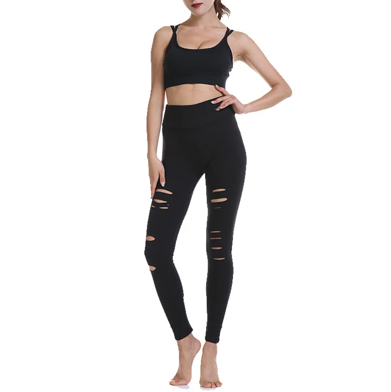 

Solid Color Womens trousers Drawstring High Waist Pencil Pants Ripped Skinny Womens trousers sports pants Leggings