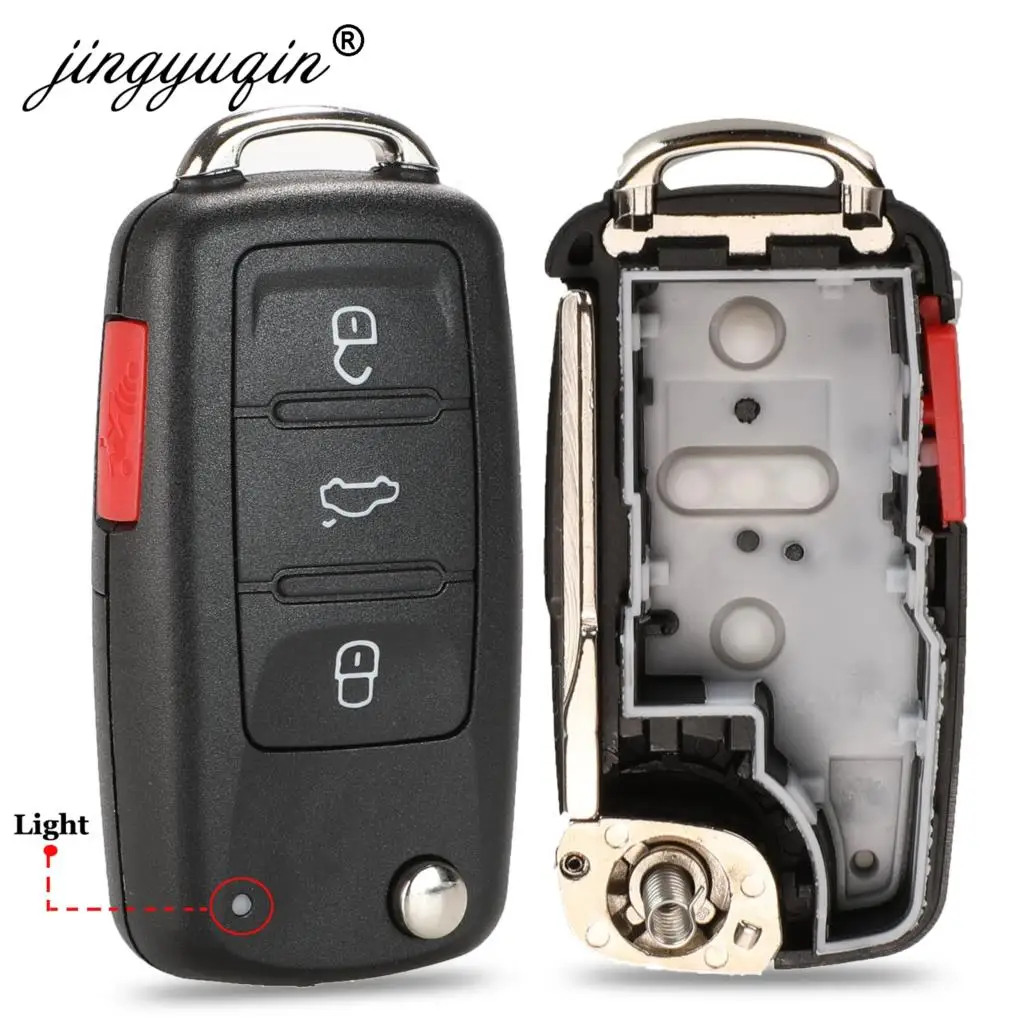 Чехол для пульта дистанционного управления jingyuqin 4 кнопки 020AD подходит VW Caddy Eos Golf