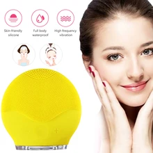 Щетка для чистки лица, электрическая щетка для очищения лица, Мини электрическая щетка для очищения лица, Водонепроницаемая силиконовая щетка для чистки лица