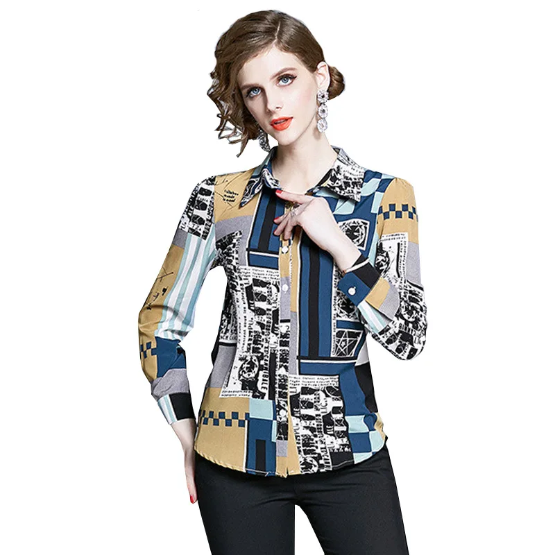 

Printing Blouse Women Tops Shirts blusas mujer de moda korean fashion clothing Summer Elegant Casual Clothes Shirt Office Lady