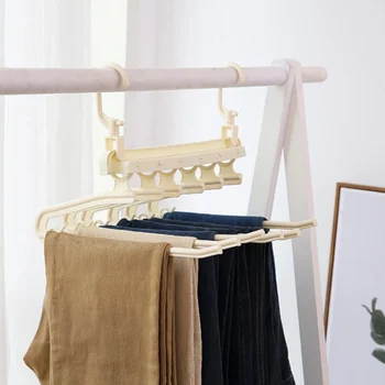 

Household Folding Multi-layer Pants Rack Plastic Pants Racks Trousers Hanger Clothing Storage HangersNE