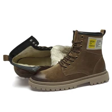 Удобные мужские ботинки; Новинка года; мужские зимние ботинки; классические модные ботинки в байкерском стиле; сезон осень-зима; мужская обувь на меху; теплые мужские Ботильоны; Botas