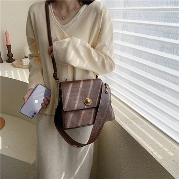 

Vintage Alligator Pattern Ladies Purses And Handbags Small Messenger Crossbody Bags For Women PU Leather Shoulder Travel Bags