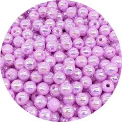 Iridescent Acrylic Beads for Jewelry and Crafting - Assorted Sizes (Purple)