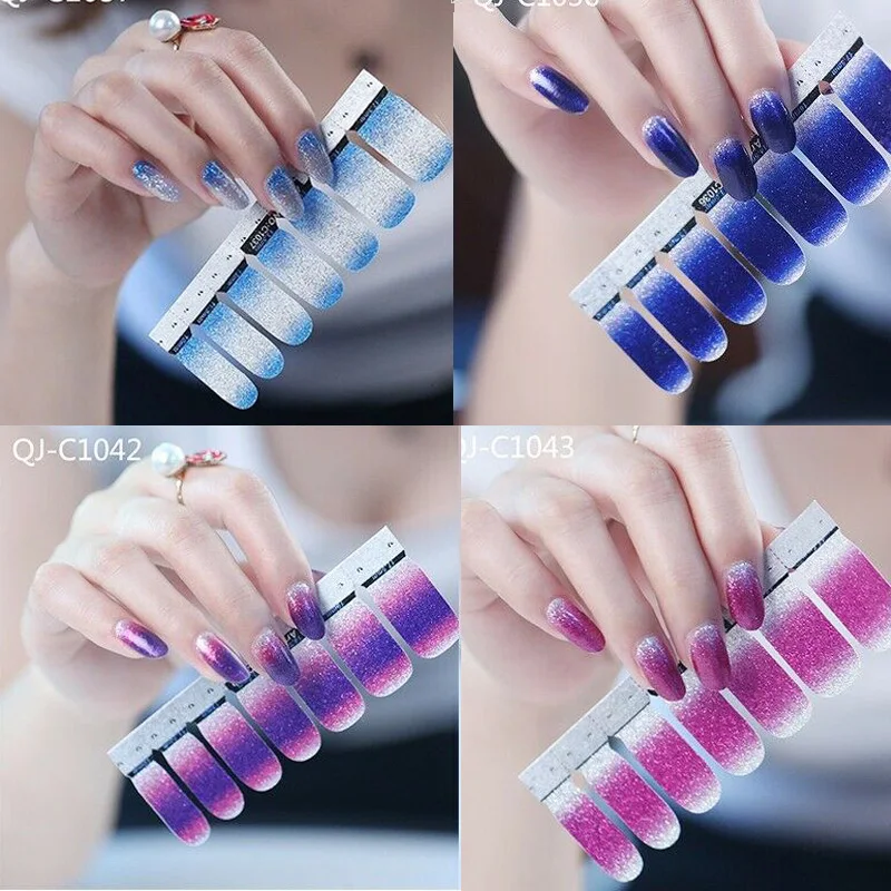 

Gradient Nail Art Transfer Decals Sticker Party Cocktail Collection Manicure DIY Nail Art Polish Strips Wraps for Nail Design