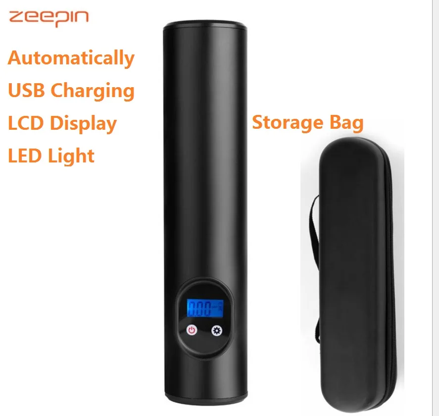 Zeepin E68 беспроводные надувной насос 12 В зарядка через usb Надувное ЖК-дисплей Дисплей светодиодный светильник Портативный быстро воздушный компрессор для мини-камера для автомобиля мотоцикла