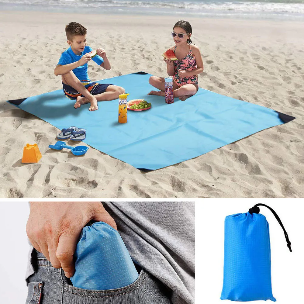 Пляжное одеяло пескозащитный и водонепроницаемый Карманный размер коврик для пикника 5" X 60"-Быстросохнущий нейлон-лучший уличный пляжный коврик
