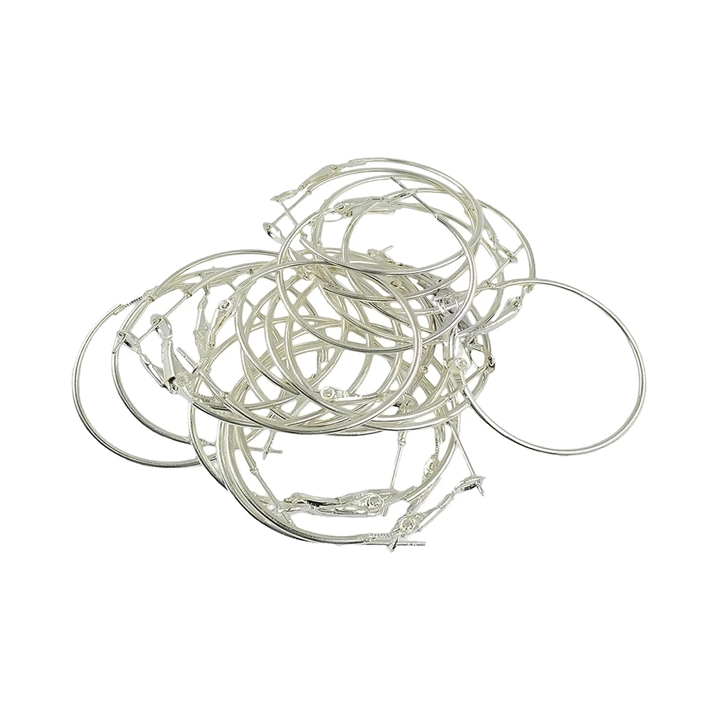 40 Pieces Fashion Women Copper Round Big Large Hoop Huggie Loop Earrings