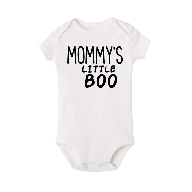 Mommy's Little Boo/боди с принтом для новорожденных; Забавный хлопковый боди с короткими рукавами для младенцев; детские комбинезоны; ползунки для девочек; одежда для маленьких мальчиков