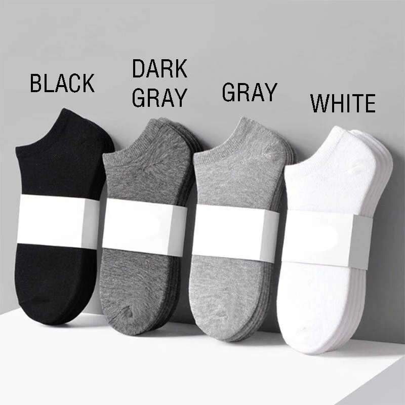 

5pcs/set Men Shallow Invisible Male Spring Autumn Short Socks Pure Soft Cotton Breathable Skin-friendly Socks Unisex Low Socks