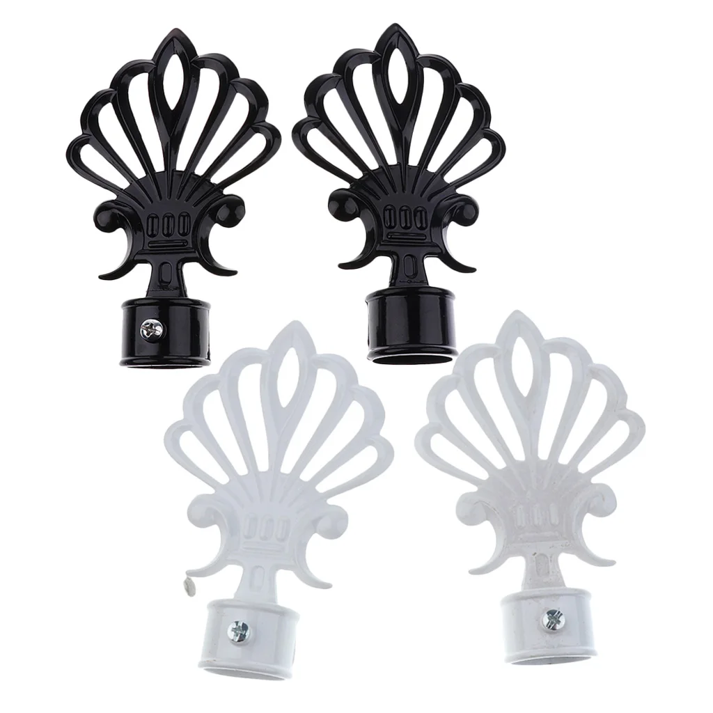 Pair Decorative Window Curtain Rod End Drapery Rail Pole Head Cap fit 28mm Dia. Rods