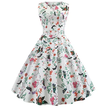 

Hot Selling European And American-Style Retro Hepburn Wind S50 Waist Hugging Big Skirt Dress 6084