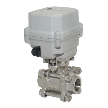 

3Pieces Stainless Steel Motorized Ball Valve 1/2''-1'' 2-Way DN15-DN25 BSP/NPT Electric Actuated Valve With Manual Override