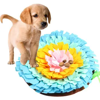 

Pet Dogs Round Color Block Sniffing Pad Feeding Training Carpet Foraging Cushion Interactive Game Mat