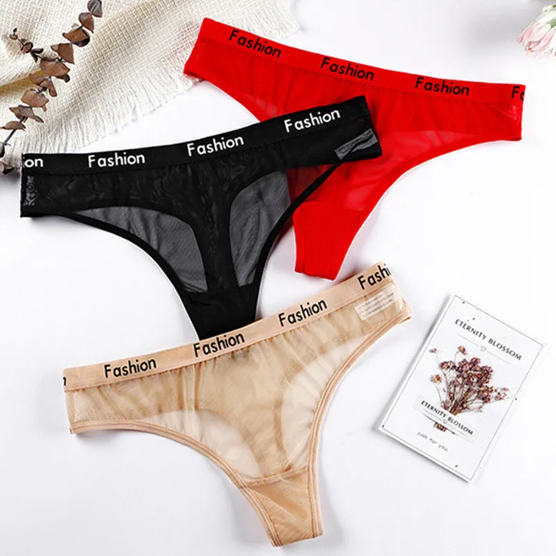 

3pcs Panties Women Lace Thong Underwear Sexy G-String Briefs Female Lingerie Ladies Low-Rise Thong T-back Underwear Underpants