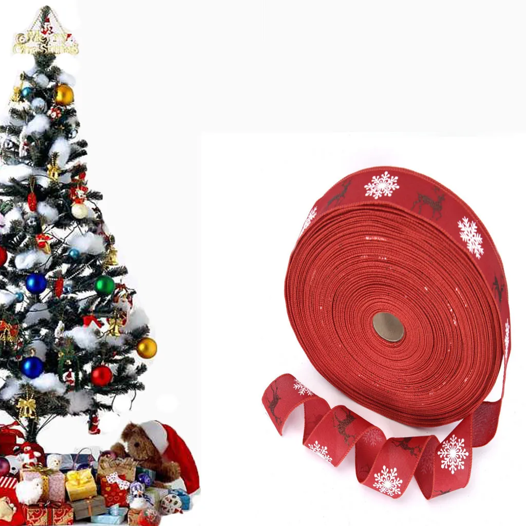 Рождественская хлопковая лента ручной работы с принтом хлопковые ленты для украшения Рождественская хлопковая лента для украшения дома новинка - Цвет: Red