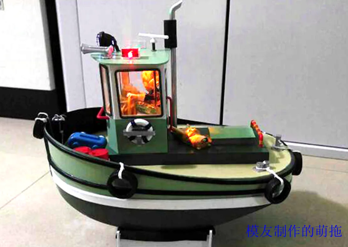 DIY Handmade Boat Small Cute Tug Boat Kit Manual Ship Model FRP Hull RC Boat Electric Boat Birthday Present