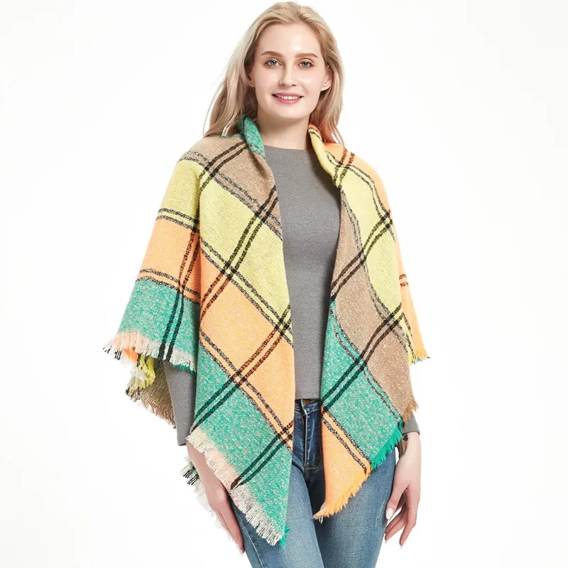 Оптовая продажа с завода PHLE осень 2020 новинка толстый женский шарф в клетку шарфы