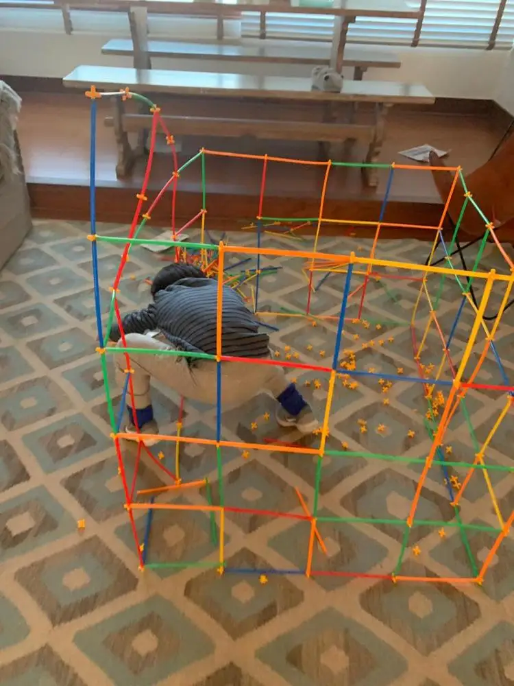 500 шт 4D соломенные строительные блоки DIY Пластиковые сборные блоки игрушка соломинка вставленная Строительная игрушка красочный развивающий подарок для детей