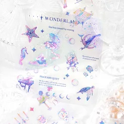 Cute Cartoon Bird Butterfly Rabbit Sea Theme PVC Sticker 120*120mm
