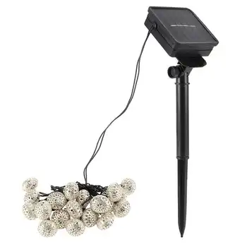 

lampe exterieur solar led light outdoor 20LED Metal Hollow Ball Shape String Lights Solar Decorative Light for