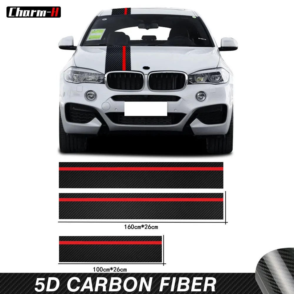 

5D Carbon Fiber Vinyl Car Hood Bonnet Roof Rear Trim for BMW X6 G06