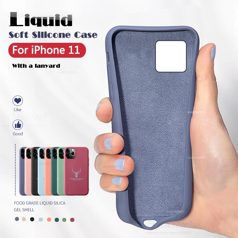 For iphone 11 Pro Max Case Phone Bumper Luxury Soft Liquid Silicone Protective Back iphone11 11pro max Cover capa | Мобильные