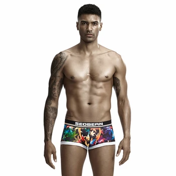 

Brand Men Boxer Mens Underwear Colorful Maple Leafs Summer Autumn Cool Guy Gay Man Psychedelic Unique ICE SILK Trunk