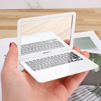 

Cute Mini Pocket Laptop Style Clear Glass Women Cosmetic Beauty Mirror Fashion Notebook Form Practical Jokes Toy