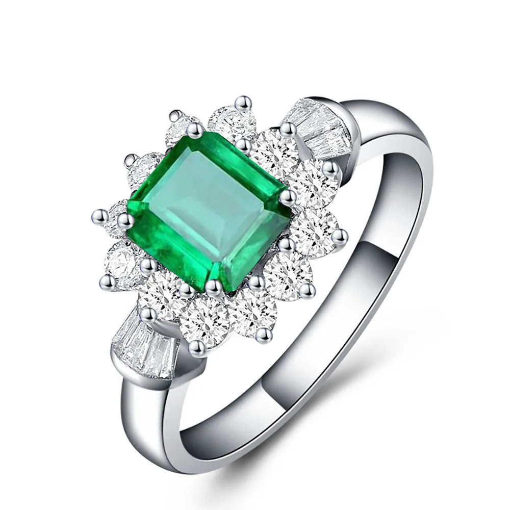 ビンテージ　エメラルド　ダイヤ　リング 特選エメラルド ダイヤモンドパヴェリング EM 1.64ct D 1.266ct