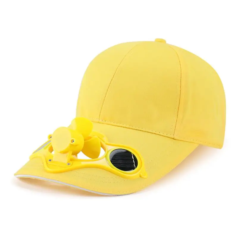 Summer Solar Panel Powered Cooling Fan Baseball Cap Outdoor Peaked Sun Visor Hat 5