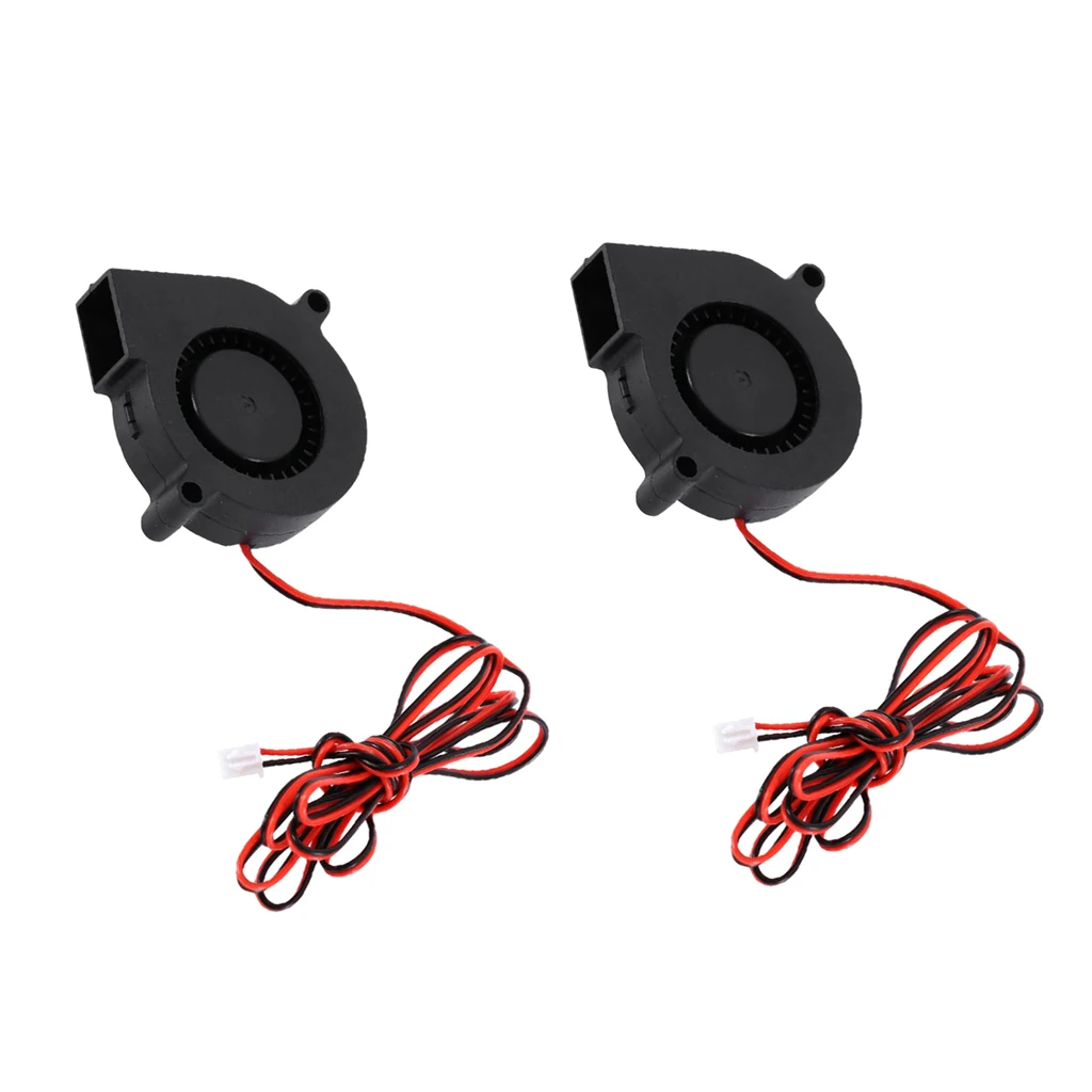 2 Pieces Mini Silent 24V 50mm 5015 Radial Turbo Cooler Blower Fan for 3D Printer 2 Pieces Mini Silent 24V 50mm 5015 Radial Turbo Cooler Blower Fan for 3D Printer