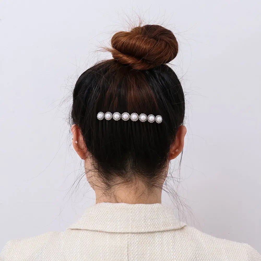 white hair clips 20 Teeth Inserted Hair Comb Bangs Hairpins Pearl Flower Rhinestone Buttons Hair Clip Headwear Hairband Women Hair Accessories best headbands for women