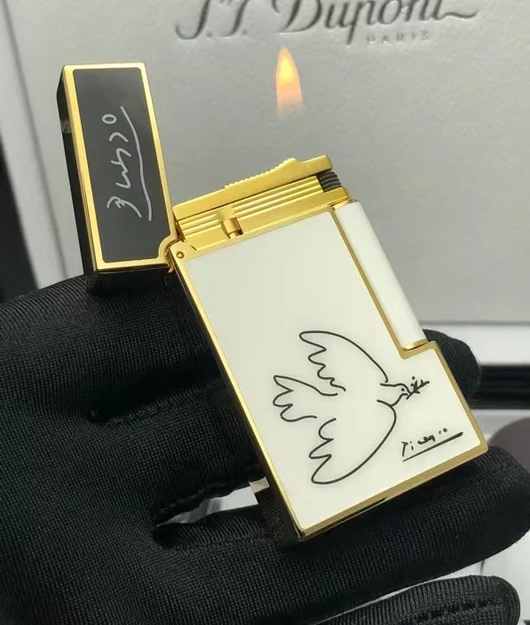Dupont Bright Sound Pure Copper Butane Gas Lighters.Flint Slip Ignition Business Smoking Gift Collect Cigarettes Accessories | Дом и сад