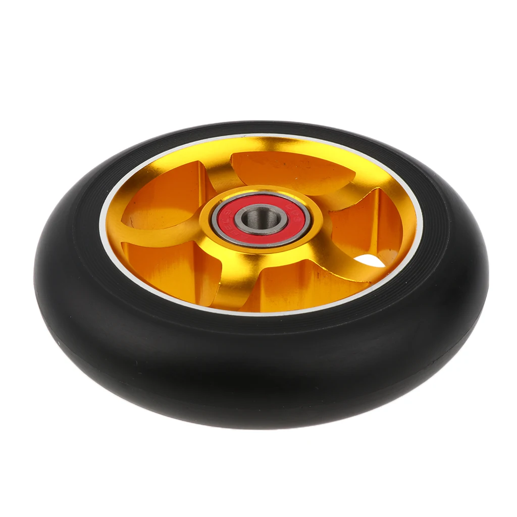 Complete 2pcs Aluminum Alloy 100mm Pro Stunt Scooter Wheels with Bearing Kick Scooters