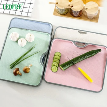 

LEDFRE Cutting and Chopping Board Wheat Straw Inclined Surface Non-Slip Ginger Garlic Puree Double-Sided Kitchen Stuff LF71034