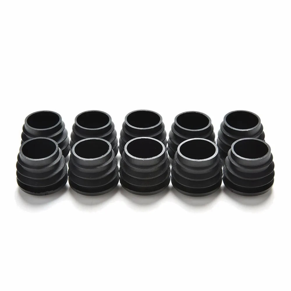 10 шт 8 размеров 16-35 мм черные пластиковые ножки для мебели вставные заглушки для круглых труб заглушки концевых колпачков