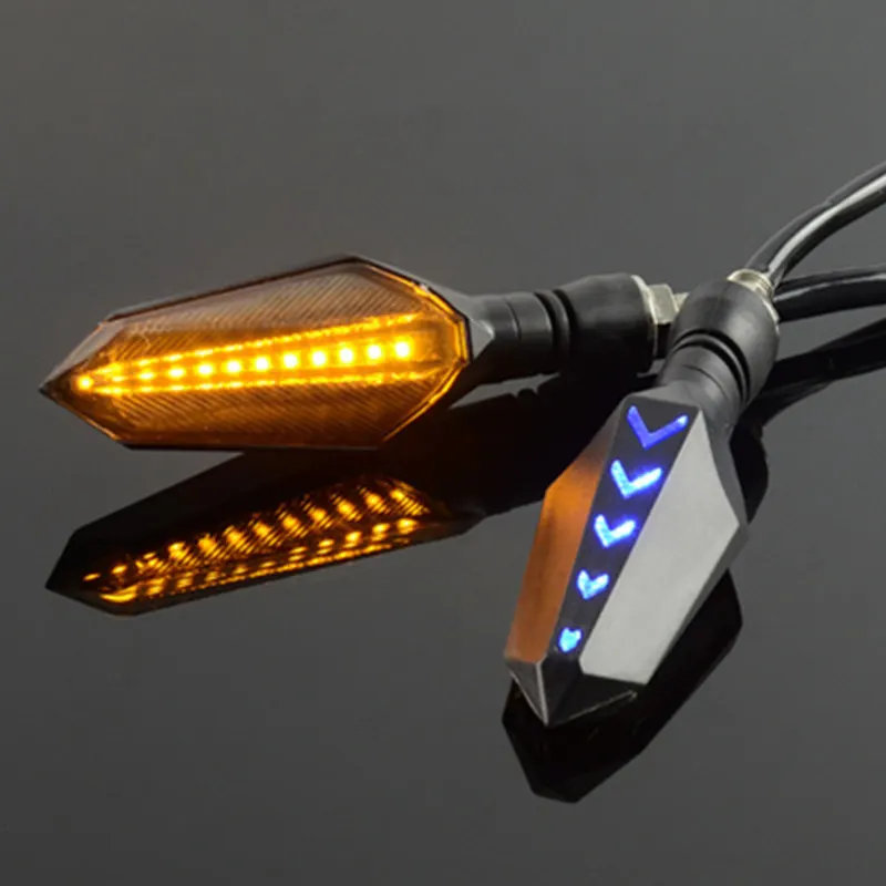 

2x Motorcycle LED Turn Signals Indicator Light Flowing Sequential Amber Lamp Bendable Light 12v For Harley Honda Yamaha Suzuki