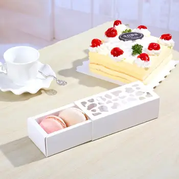 

30pcs White Hollow Macarons Box Cookie Package Baking Small Cake Box for Chocolate Muffin Biscuits Luxury Wedding Party Decor