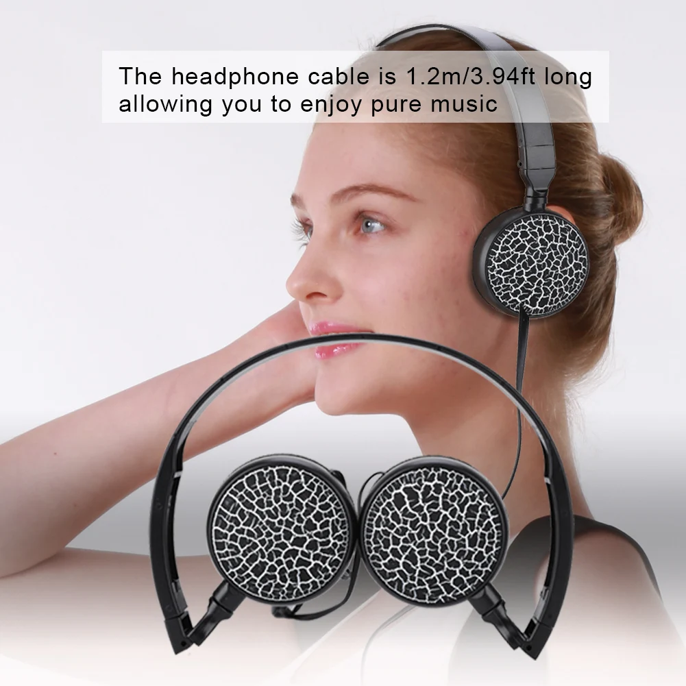 Puseky Новые портативные проводные наушники 3D стерео Складная гарнитура аудио Mp3 регулируемые наушники для музыки