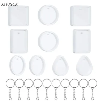 

20Pcs/Set Crystal Epoxy Resin Mold Keychain Pendant Casting Silicone Mould Kit