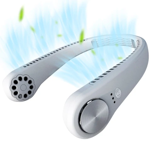 Neck Fan - Rechargeable Portable Headphone Design Wearable Neckband Fan, 3 Level Air Flow, for Sports, Office and Outdo