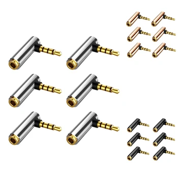 

3.5mm o Adapter 90 Degree Right Angle Four Section Male to Female Elbow Connection Headphone Jack for Smartphone