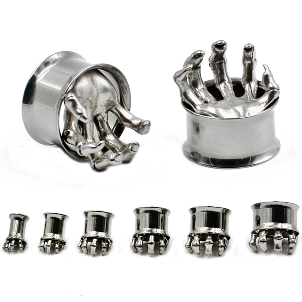 

2PCS Stainless Steel Ear Gauges Tunnel Double Flared Ear Piercing Flesh Expander Stretchers Ear Plugs New Body Piercings Jewelry